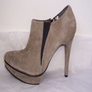 Gabriella Rocha Gray Suede Spike Heel Platform Ankle Booties Boots 39 9